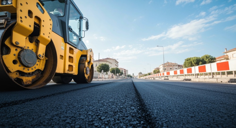 Zimowe ujęcia z budowy drogi S1 na trasie Kosztowy-Bieruń