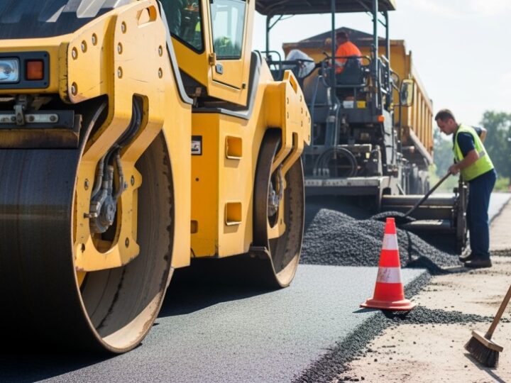 Asfaltowanie łącznicy i ronda na ul. Kościelnej w Bieruniu trwa!